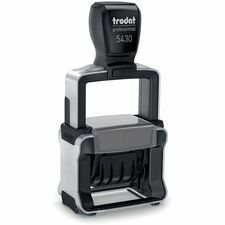Derome Trodat Rubber Stamp - Date StampRubber, Metal - Industrial, Factory, Warehouse - 1 Each