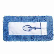M2 Professional 24" G-STAT Cut-End Dust Mop - Keyhole Backing - Blue - Durable, Machine Washable, Absorbent, Cut Ends, Launderable, Fray Resistant, Tangle Resistant, Lint Resistant - Polyester Yarn, Polyester - Blue - 1 / Each