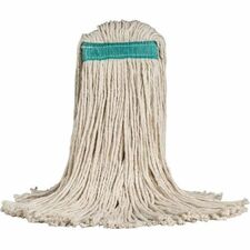 M2 Professional Cotton-Pro Cut End Wet Mop - Narrow Band - Bagged - 20 oz - Cut Ends, Absorbent, Durable, Narrow Headband, 4-ply Yarn, Heavy Duty, Long Lasting - Cotton Yarn, Mesh - White - 1.25 lb (566.99 g) - 1 / Each