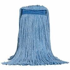 M2 Professional 20 oz Dura-Pro Cut-End Mop - Narrow Band - Blue - Cut Ends, Narrow Headband, Absorbent, 4-ply, Durable, Heavy Duty - Synthetic, Rayon, Fiber, Yarn - Blue - 1.25 lb (566.99 g) - 1 / Each