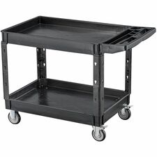 M2 Professional Large Industrial Utility Cart - 2 Shelf - 500 lb (226.80 kg) Load Capacity - 4 Casters - Plastic - 1 / Each