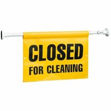 M2 Professional "Closed for Cleaning" Hanging Door Sign - English / French - English, French - Print/Message "Closed for Cleaning" - Door - Durable, Portable, Tear Resistant, Flexible - Doorway, Commercial, Industrial, Entrance, Hallway, Aisle, Room - Polyvinyl Chloride (PVC) - 1 / Each