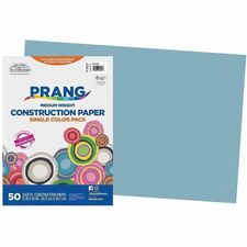 Prang Construction Paper, Sky Blue, 12" x 18" , 50 Sheets - School, School Project, Art, Craft - 12" (304.80 mm) x 18" (457.20 mm) - Sky Blue - Groundwood - 50 Sheets - 50 / Each