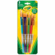 Crayola Variety Brush Set, 5 Count - Flat, Angle, Round - 5 / Pack