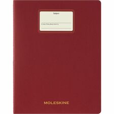 Moleskine Student Cahier Journals - 70 g/m� Grammage - 11.02" (280 mm) Height x 0.31" (8 mm) Width x 8.54" (217 mm) Depth - Ivory Paper - Red Cardboard Cover - Rounded Corner, Acid-free Paper, Flap, Bookmark, Elastic Band, Lightweight, Flexible, Smooth, Perforated - 1 Each