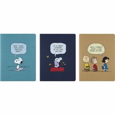 Moleskine Peanuts Notebook - 120 Pages - 70 g/m� Grammage - Ivory Paper - Multi-colored Cardboard Cover - Soft Cover, Acid-free Paper, Flap, Bookmark, Ruler, Flexible Cover - 3 / Pack