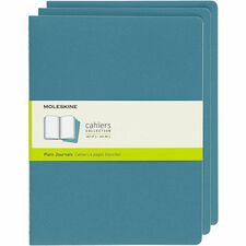 Moleskine Cahier Journal - 16 Sheets - 70 g/m� Grammage - 9.84" (250 mm) Height x 7.48" (190 mm) Width - Ivory Paper - Blue Cardboard Cover - Soft Cover, Bookmark, Acid-free Paper, Flexible Cover