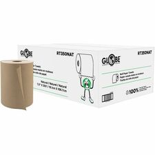 Globe Roll Towel - Kraft - 1 Ply - 7.50" (190.50 mm) Roll Diameter - 1.88" (47.63 mm) Core - Kraft - Paper, Fiber - 12 Pack