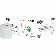 Globe Centre Pull Towels - 2 Ply - 7.85" (199.39 mm) Width x 9.75" (247.65 mm) Length - 500 Sheets/Roll - Fiber - 6 Pack