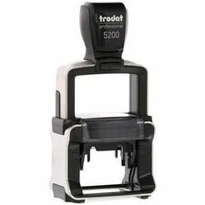 Derome 5200 Professional Self-Inking Stamp - Text Stamp - 6 Line(s) - 0.94" (23.81 mm) Impression Width x 1.56" (39.69 mm) Impression LengthStainless Steel, Plastic - Office - 1 Each