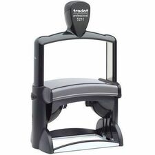 Derome 5211 Professional Self-Inking Stamp - Text Stamp - 14 Line(s) - 2.16" (54.77 mm) Impression Width x 3.31" (84.14 mm) Impression LengthStainless Steel, Plastic - Office - 1 Each