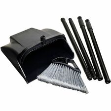 M2 Professional Easy-Ship Lobby Broom and Dust Pan - Metal Handle - 1 Pack