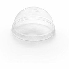 Eco Guardian 9 oz - 20 oz Clear PLA Dome Lid for 95mm Dia. PLA Cold Cups, Compostable - Dome - Polylactic Acid (PLA) - Clear - 50 / Pack