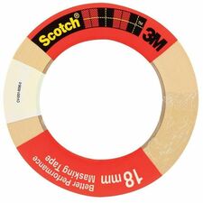Scotch Masking Tape - 60.1 yd (55 m) Length x 0.71" (18 mm) Width - Rubber Resin - Temperature Resistant - For Industrial, Automotive, Electronic, Furniture, Metal, Military, Repairing, Vehicle, Transportation, Wood, Holding, Sealing, General Purpose - Brown