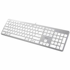 Adesso EasyTouch AKB-730UW Keyboard - Cable Connectivity - Full-size - USB Type C Interface - CoPilot, Multimedia, Windows Key, Internet, My Computer, Back, Forward, Search, Email, Play/Pause, Stop, ... Hot Key(s) - Mac OS, Linux, Windows 11, Android - French (Canada) - Desktop Computer, Mobile Device, Notebook, Tablet, Smartphone - PC, Mac - Scissors Keyswitch - White