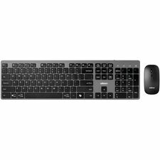 Adesso EasyTouch WKB-7300 Keyboard & Mouse - USB Type C Scissors Wireless RF 2.40 GHz Keyboard - French - Black - USB Type C Wireless RF Mouse - Optical - 1200 dpi - Black - CoPilot, Windows Key, My Computer, Back, Forward, Search, Email, Play/Pause, Stop, Previous Track, Next Track, ... Hot Key(s) - Compatible with Desktop Computer, Mobile Device for PC, Mac