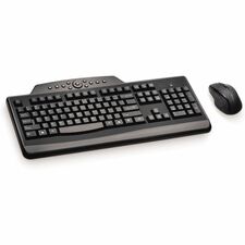 Kensington Pro Fit Wireless Media Desktop Set - USB Wireless RF 2.40 GHz Keyboard - USB Wireless RF Mouse - Multimedia & Internet Key Hot Key(s) - Right-handed - AAA - Compatible with Workstation for PC, Mac