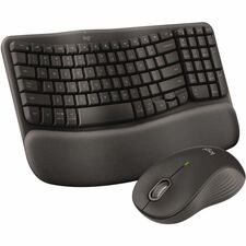 Logitech Wave Keys MK670 Keyboard & Mouse - USB Type A Wireless Bluetooth/RF 2.40 GHz Keyboard - English (US) - Graphite - USB Type A Wireless Bluetooth/RF Mouse - Optical - 4000 dpi - 3 Button - Scroll Wheel - Graphite - Easy Switch, On/Off Switch Hot Key(s) - AA, AAA - Compatible with Notebook, Tablet, Smartphone, Computer, Chromebook for PC, Mac - 1 Each