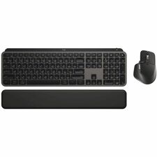 Logitech MX Keys Combo for Business Keyboard & Mouse - USB Type A Wireless Bluetooth/RF 5.0 2.40 GHz Keyboard - English - Graphite - USB Type A Wireless Bluetooth/RF Mouse - Darkfield - 8000 dpi - 7 Button - Scroll Wheel, Thumb Wheel - Graphite - On/Off Switch, Easy Switch Hot Key(s) - Compatible with Notebook for PC, Mac