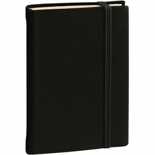 Quo Vadis SILK Notebook - 192 Pages - Sewn - 85 g/m² Grammage - 6 1/4" (15.88 cm) x 9 1/2" (24.13 cm) Sheet Size - 0.60" (15.24 mm) Height x 6 1/2" (16.51 cm) Width x 9 3/4" (24.76 cm) Length - Ivory Paper - Black Cover - Flexible - 1 Each
