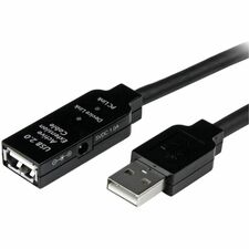StarTech.com USB Extension Data Transfer Cable - 32.8 ft (10 m) USB Data Transfer Cable for Wall Outlet, Power Adapter, PC, Computer, MAC - First End: 1 x 4-pin USB 2.0 Type A - Male - Second End: 1 x 4-pin USB 2.0 Type A - Female - 480 Mbit/s - Extension Cable - Shielding - Nickel Plated Connector - Black - 1 Each