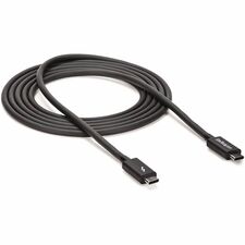 StarTech.com Thunderbolt 3 Data Transfer Cabler - 6.6 ft (2.01 m) Thunderbolt 3 Data Transfer Cable for USB Device, Mobile Device, Notebook, Chromebook, MacBook, Hard Drive, Docking Station, Monitor, Hard Disk Drive Enclosure, Printer, Chassis, ... - First End: 1 x 24-pin USB 3.1 (Gen 2) Type C Thunderbolt 3 - Male - Second End: 1 x 24-pin USB 3.1 (Gen 2) Type C Thunderbolt 3 - Male - 20 Gbit/s - Supports up to 3840 x 2160 - Shielding - Nickel Plated Connector - Black - 1 Each