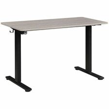 ProLine II Primo Black Sit/Stand Electric 48" Desk - Light Gray Top - Black Two Leg Base - 2 Legs - 132 lb (59.87 kg) Capacity - Height Adjustable x 48" (1219.20 mm) Table Top Width x 24" (609.60 mm) Table Top Depth x 0.7" (17.78 mm) Table Top Thickness - 48" (1219.20 mm) Height - Commercial, Workstation, Monitor, Laptop, Home Office, File, Headset - Assembly Required - Laminate Top Material - Steel Base Material - Steel Frame Material - 1 Each
