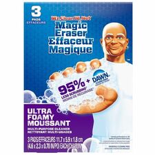 Mr. Clean Magic Eraser Multipurpose Cleaner - For Multipurpose - Foam, Sponge - Clean, Fresh Scent - Recommended For: Soap Scum Remover, Grease Remover, Wine Remover, Permanent Marker Remover, Grime Remover - 3 / Pack