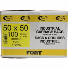 EcoII Strong, Clear Tint 50x50, Case of 100 - Extra Large Size - 227.12 L Capacity - 50" (1270 mm) Length x 50" (1270 mm) Width x 2.50 mil (63 Micron) Thickness - Low Density - Clear - Linear Low-Density Polyethylene (LLDPE), Resin - Industrial, Garbage, Waste, Commercial - Recycled - 100 / Case