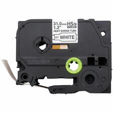 Brother Laminated Tape for P-touch Label Marker - - DiameterTape - Black on White - Laminated - Heat-shrinkable - For Label Maker - 1 Each