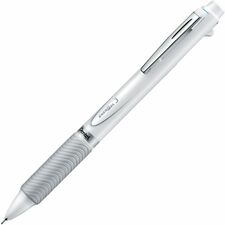 Pentel EnerGel 3 Multi-Function, 3-Ink Gel Pen, (0.5mm), Black/Red/Blue Ink, White Barrel - 3 in 1 Multifunctional Retractable Liquid Gel Rollerball Pen, Everyday Writing, Office Supplies, School Supplies