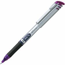 Pentel Liquid Gel Pen, (0.7mm) Metal Tip, Capped, Violet Ink - 0.7 mm (0.03") Medium Pen Point - Violet Ink - Liquid Gel Ink - Light Gray Barrel - Metal Tip - Office, School, Writing