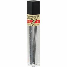 Pentel Hi-Polymer Lead, 0.5 mm, Fine, H, 12/TB, Black