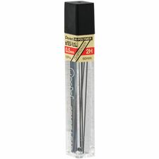 Pentel Hi-Polymer Lead, 0.5 mm, Fine, 2H, 12/TB, Black