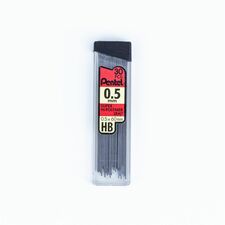 Pentel Hi-Polymer Lead, 0.5 mm, Fine, HB, 30/TB, Black