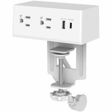 Horizon Clamp Mount Power Bar - 4 x Power Receptacles - 125 V AC / 15 A Clamp Mount - White, Black - 1 Each
