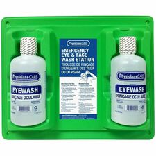 PhysiciansCare Double Eye Wash Station with Bottles - For Eye Wash - 1 L Bottle - 2 / Pack