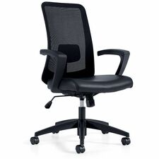 Offices To Go Adapt | High Back Synchro-Tilter - Plush Seat Material - Black Back Color - Mesh Back Material - Black Frame Color - High Back - 5-star Base - Black - Armrest - 1 Each