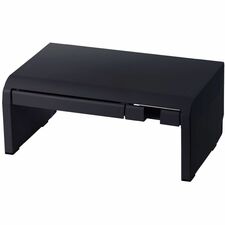 Bostitch Konnect Monitor Riser - Desk, Desktop - Plastic, Rubber - Black - For Monitor, Smartphone, Notebook, Accessories - Drawer, Adjustable, SmartPhone Holder, Cord Management, Rubber Feet, Durable, Cable Management
