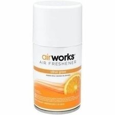 Hospeco® AirWorks® Metered Aerosol Air Freshener, Citrus Grove, Case of 12 - Aerosol - 169901.08 L - 207.01 mL - Citrus Grove - 30 Day - Odor Neutralizer, VOC Compliant, Long Lasting - 12 / Case