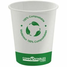 Globe Single Wall Hot/Cold Compostable Paper Cups - 4 Oz / White - 1000 / Carton1000 / Carton8.29 mL - White - Paper - Coffee, Tea, Beverage, Hot Drink, Cold Drink - 1000 / Carton