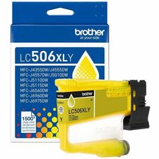 Brother LC506XLY Original High Yield Inkjet Ink Cartridge - Yellow - 1 Each - 1500 Pages