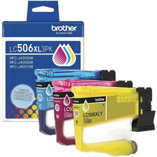 Brother LC506XL3PK Original High Yield Inkjet Ink Cartridge - Cyan, Magenta, Yellow - 3 Each - 1500 Pages Magenta, 1500 Pages Yellow, 1500 Pages Cyan