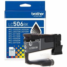 Brother LC506BK Original Standard Yield Inkjet Ink Cartridge - Black - 1 Each - 1000 pages