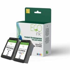 Eco Ink Ink Jet - Remanufactured for Canon PG245XL/C246XL - CMYK - 300 Pages - 1 Pack