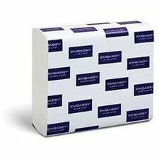 Embassy&reg; Multifold Towel - 1 Ply - Multifold - 9.50" (241.30 mm) Width x 9" (228.60 mm) Length - Cross-Wave - White - Paper - 334 Sheets/Pack - 12 / Case