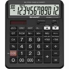 SHARP® EL-CC12GP Simple Calculator - Digit Comma Separator, Double Zero, Triple Zero, 3-Key Memory, Dual Power, Large Display - 12 Digits - Battery, Solar Powered - 1 x LR44 - 7.8" (198 mm) Height x 6.2" (158 mm) Width x 1.3" (32 mm) Depth - 1 Each