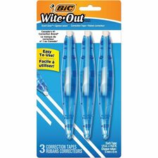 Wite-Out Exact Liner Correction Tape - 19.7 ft (6 m) Tape Length - White Tape - Tear Resistant - 3 / Pack