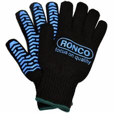 RONCO Iceberg Acrylic Gloves - Large - Cold Temperature Protection - Large Size - Herringbone Style - Acrylic - Black, Blue - Dual Layer, Insulated, Durable, Comfortable, Soft - For Cold, Maintenance, Construction, Refrigeration, Food - 6 / Pack