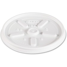 Dart Dart Vented 6-12 oz Hot Cup Lids - Round - Foam, Plastic - White - 1 Carton